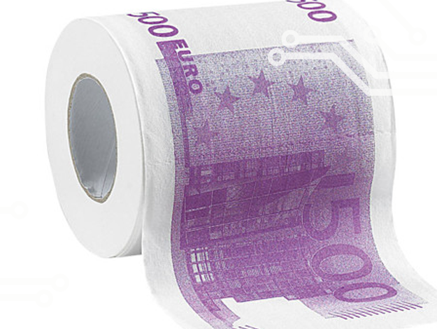 Papier toilette en faux billet de 500 euros €