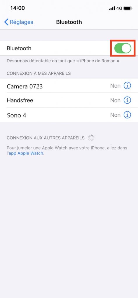 Jumeler son iPhone avec un appareil par connexion Bluetooth.