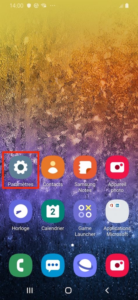 Ouvrir l'application Paramètres de votre smartphone.
