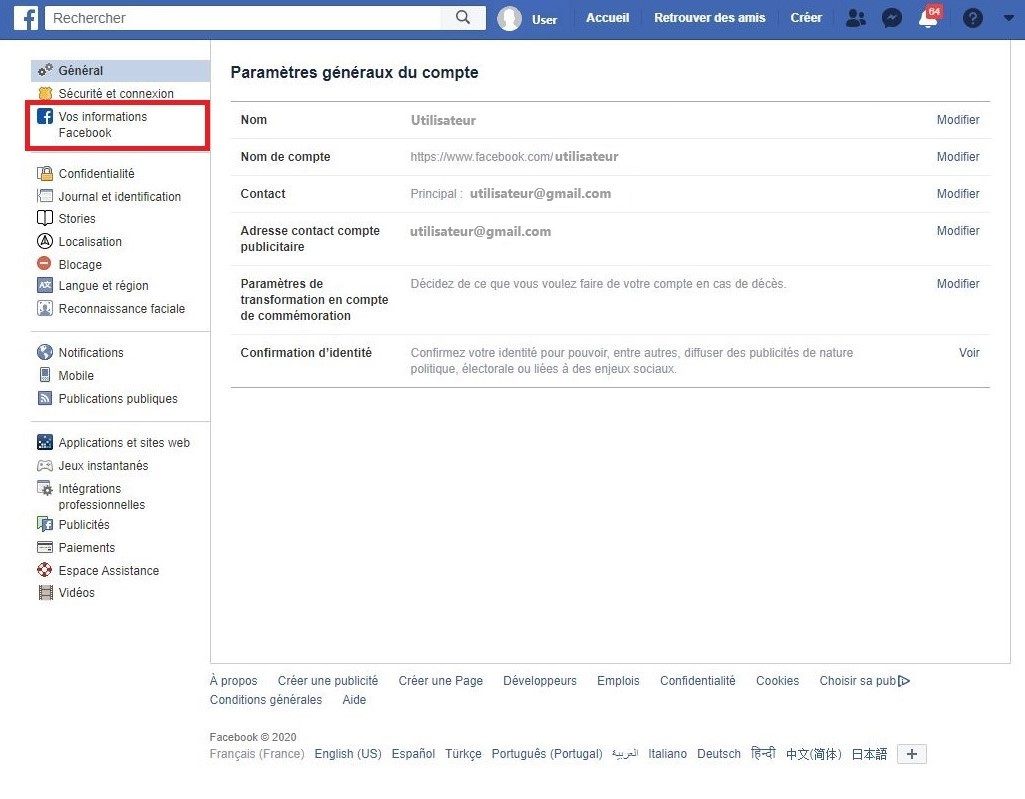 Comment accéder à vos informations Facebook.