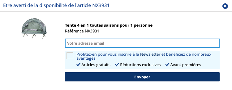 Envoyez votre adresse mail pour recevoir un avertissement quand un produit Pearl est disponible.