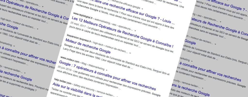 Commandes pour affiner vos recherches Google.