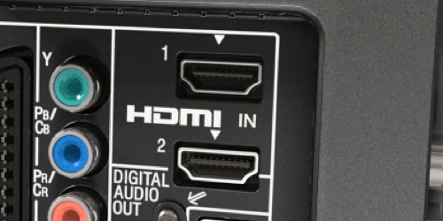 Entrées HDMI à l'arrière d'un écran de télévision.