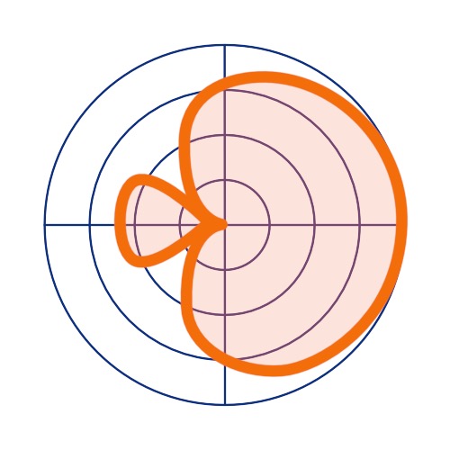 Schéma du fonctionnement d'un microphone hypercardioïde.