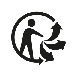 Logo Triman présent sur l'emballage d'un jouet pour inciter les gens à recycler.