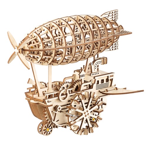Maquette 3D de dirigeable design steampunk.