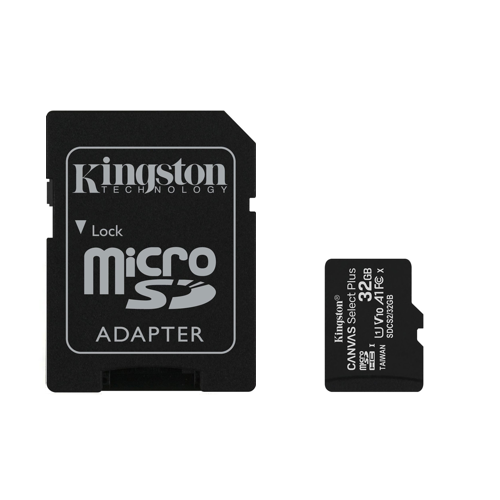 Une carte microSD Kingston avec un adaptateur SD.
