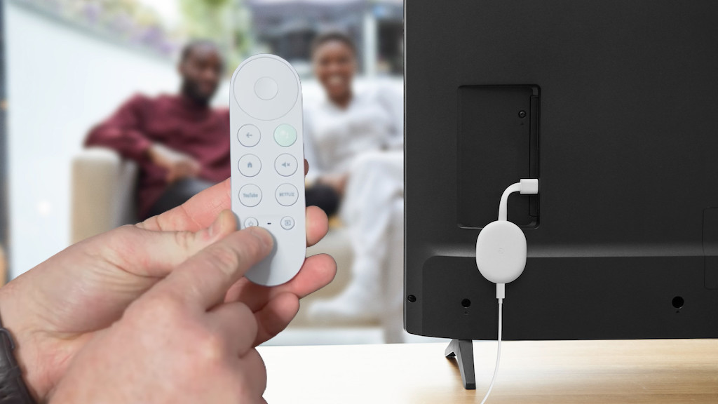 Le microphone intégré dans la télécommande du Chromecast avec Google TV.