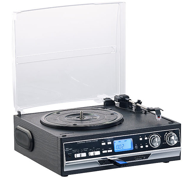 Tourne disque 6 W 4 en 1 : cadeau parfait pour votre papa amateur de musique