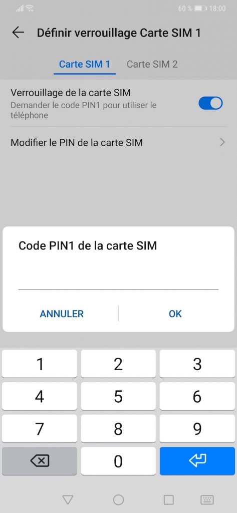 Modifier le code PIN d'un smartphone Huawei ou Honor.