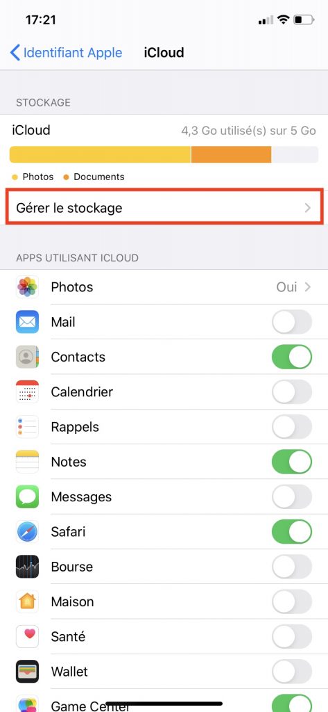 Gérer le stockage de votre smartphone Apple.