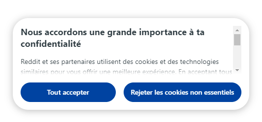Rejeter les cookies non essentiels